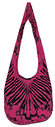 Image of TIE DYE Bohemian Hipster Hobo Boho Hippie Crossbody Bag Purse Black Tone 39 inch