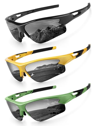 Image of KALIYADI Sports Sunglasses for Men, Polarized Sun Glasses for Men Women Youth Baseball Softball with UV Protection