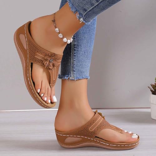 Chaussures ouvertes pour l'intérieur et l'extérieur avec semelle compensée - 3