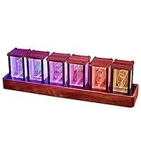 Amazon.co.jp: ニキシー管 時計 デジタル時計 木製 置き時計 おしゃれ