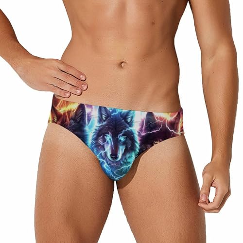 Thunder Wolf Mens Swim Briefs Sexy Bikini Swimwear Bathing Suits Trunks
