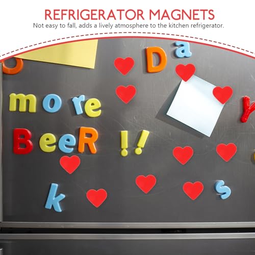 Imanes de corazón para refrigerador rojo y rosa, 40 piezas miniatura 2