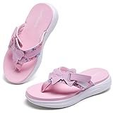WateLves Girls Flip Flops Non-Slip Casual Thong Sandals Summer Sandal Shoes for Beach Swim Pool (Pink Fish Scale,34)