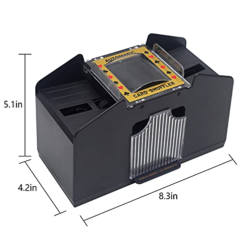 Bemecato Card Shuffler 1/2/4 Deck Automatic, Electric Casino Shuffler Machine For Playing Card, Uno (1-4 Deck Card Shuffler) #TOP4