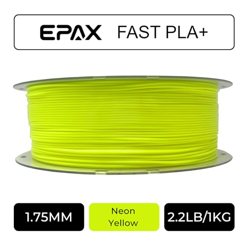 Image of EPAX High Speed PLA+ 3D Printer Filament, Fast PLA 3D Printing Filament, 1.75mm, Dimensional Accuracy + /- 0.03 mm, 1KG Spool (Neon Yellow)