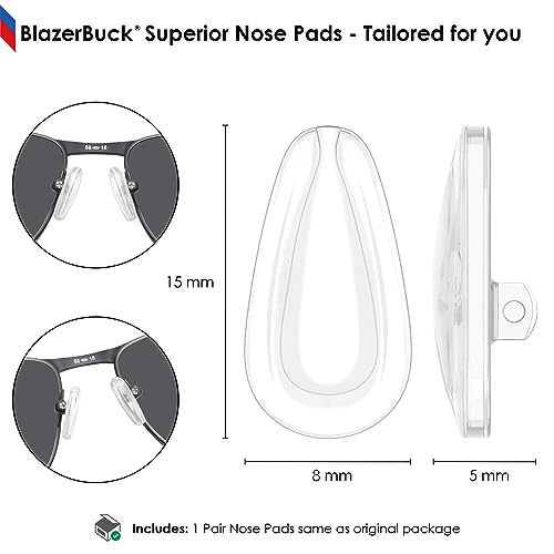 Image of BLAZERBUCK Replacement Nose Piece Nose Pads for Oakley Conductor 6 OO4106 / Conductor 8 OO4107 Sunglass - Clear