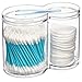 STORi Clear Plastic Cotton Ball and Swab Holder with One-Piece Lid