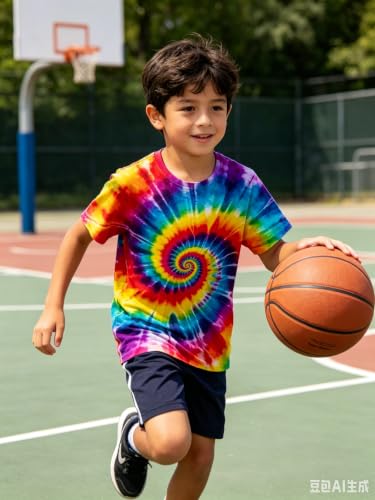 Image of Boys Tie Dye Shirt Size 4-14 Hippies Senior Rainbow Tees T Shirts for Kids | Tees T shirts for Kids
