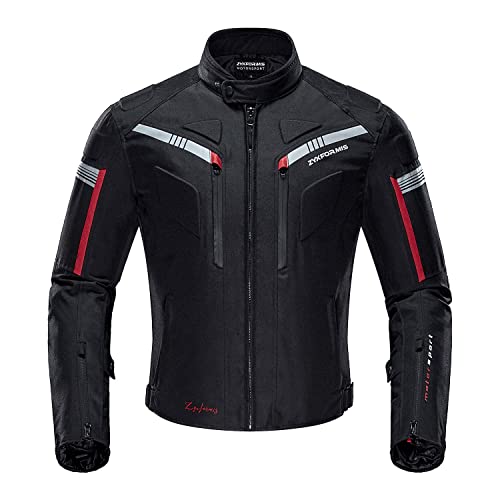 Zyxformis Chaqueta de moto impermeables,Motocicleta Chaquetas a prueba de viento Equipo de protección de cuerpo completo Blindado Otoño Verano Invierno para hombres