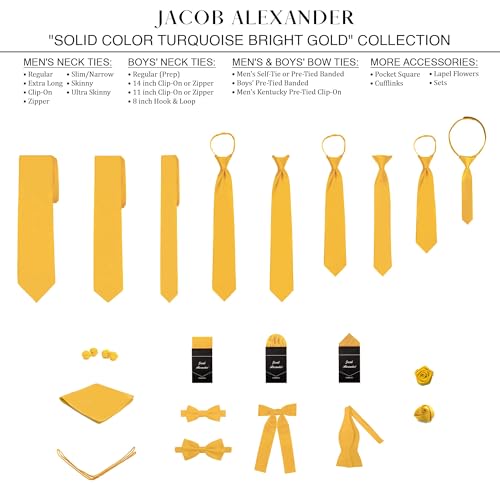 Image of Jacob Alexander Men's Skinny Width 2 inch Solid Color Tie