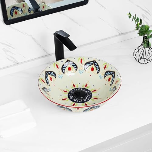 Tysun 16.5'' x 16.5" Round Bathroom Sink Above Counter,Porcelain Ceramic