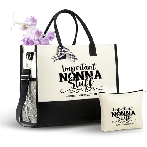 Bolso Tote de lona InnoBeta Nonna Gifts con cierre y correa miniatura 1