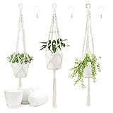 comprar macetas exterior grandes 【 Múltiples fines】: El gancho tejido para plantas se puede usar con la maceta incluida o con la suya propia. Se puede usar tanto en interiores como en exteriores, usando plantas naturales para crear un hogar o patio romántico y elegante, y también es un gran regalo.
