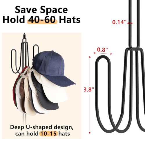 Nanati Hat Hangers For Closet, Stainless Steel Hat Organizer, Hat Racks For Baseball Caps thumb #3