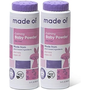 MADE OF Organic Baby Powder- Organic Corn Starch Baby Powder for Sensitive Skin and Eczema – NSF Organic Certified…