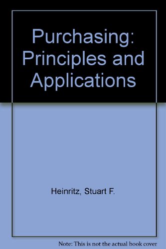 Purchasing: Principles and applications 013742180X Book Cover