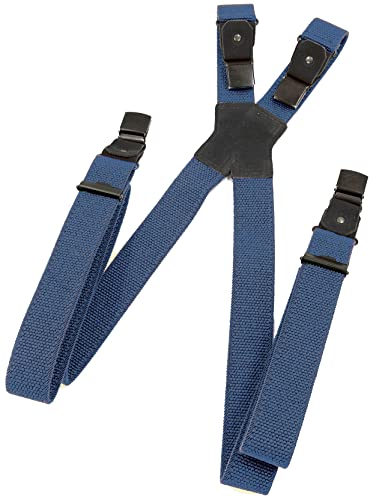 Bretelles homme clips extra solides élastiques bleu marine et bleu clair pour pantalon en cuir