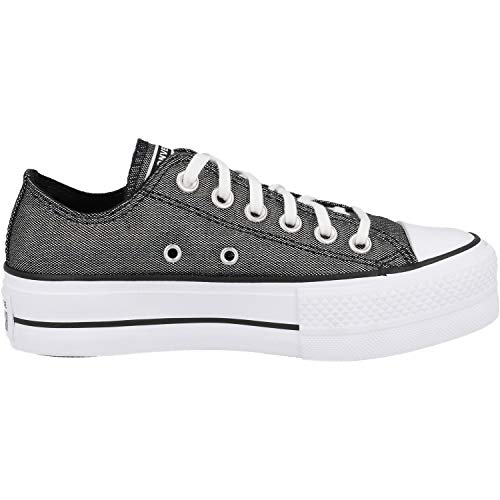 Image of Converse Chuck Taylor All Star Lift Industrial Glam Ox Silver /Black Polyester 6 US Womens