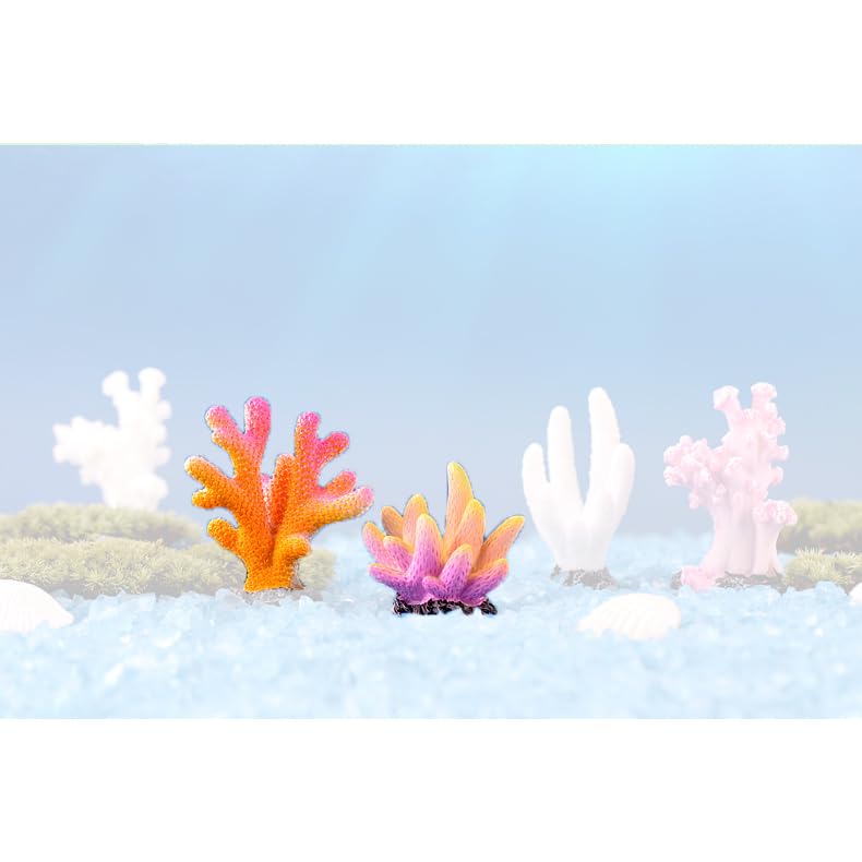 Ieron Artificial Coral 5pcs Simulation Starfish Coral Resin Ornaments for DIY Fish Tank Water Aquarium Landscape Decorations - Image 2