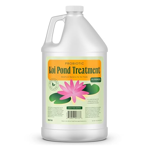 Koi Pond Water Treatment - 2X Strength Beneficial Bacteria for Reducing Sludge and Odors in Koi Ponds and Natural Ponds - Safe for Fish - 1 gal.