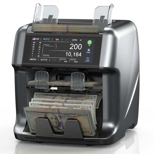 Aneken Ultra Series Mixed Denomination Money Counter with Reject Pocket, 6.9’’ Full Touchscreen, Multi Currency Sorter, 2 CIS/UV/MG/IR/IMG/DD/DBL/HLF/CHN, Bank-Level Counterfeit Detection Bill Counter