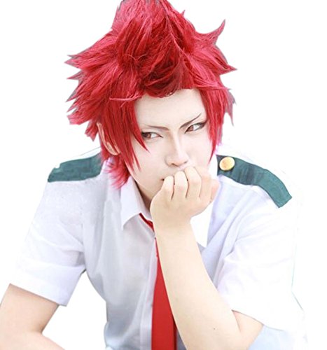 ROLECOS Eijiro Kirishima Cosplay Wigs Short Fluffy Party Hair Wig Red ZY307
