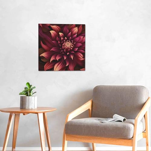 Impression sur toile moderne fleur rouge de qualité supérieure - 3