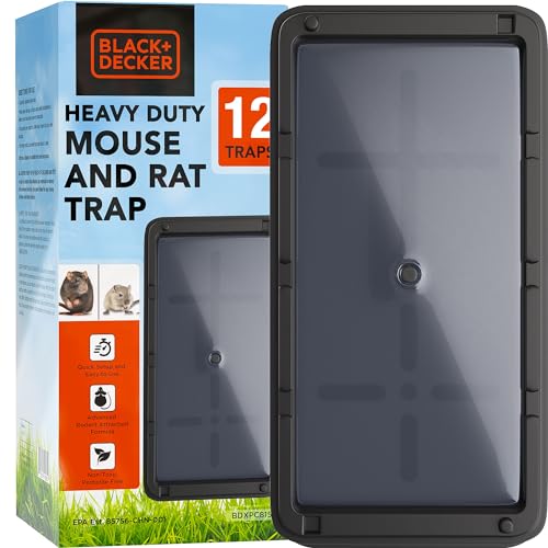 mouse traps indoor for home rat trap heavy duty-sticky snake trap-12 pre-baited glue traps for rodents