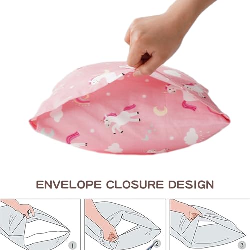 Image of Bunnikins & Clover Toddler Pillows with Pillowcase, 13 inchx18 inch Soft Cotton Kid Pillows for Sleeping, Bedding Small Pillow for Boys and Girls Aged 2-5 Years