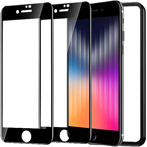NT2F iPhone SE3 用 ガラスフィルム 全面保護 iPhoneSE第3世代 用 保護ガラス アイフォン SE3 用 画面 保護シート ガイド枠付き 2枚セット