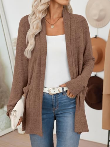 Image of LILLUSORY Cardigan Sweaters for Women Lightweight Cardigans Fall Outfits | Open Front Long Cardigan with Pockets, Business Casual Outfits, Airport Travel Outfits, Teacher Outfits, 2026 Fall Fashion