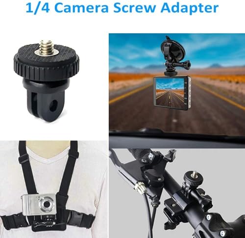Image of 1 /4 Inch Tripod Screw Adapter with Tripod Base Mount for Gopro, DJI Action 5 Pro /4 /3, Insta360 & Other Action Cameras
