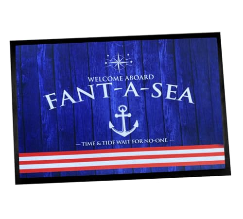 Tappetino Nautico Personalizzato Con Ancora Blu - 60x40cm, Poliestere Lavabile, Antiscivolo - Foto 8