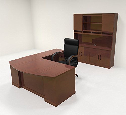 6pc Traditional Modern L Shaped Executive Office Desk Set RO-SOR-L7