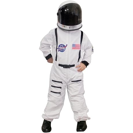 Lulu Home Kids Astronaut Costume Suit Halloween Role Play Clothing with Space Helmet