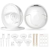 KISSBOBO 搾乳機 電動、4モード19レベル、フリーハンド電動ミルクポンプ、99％の母乳育児ママに適しています、強力320mmHg吸引、ママはより多くのミルクを得るのに役立ちます (ホワイト/2個）