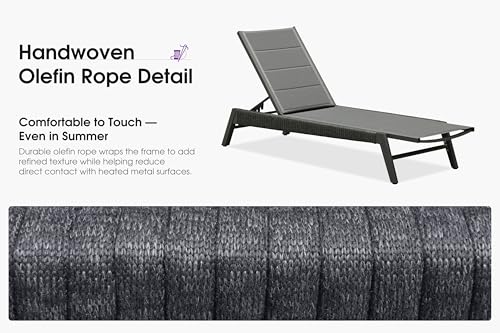 Image of PURPLE LEAF Outdoor Lounge Chair 3D Textilene Rust-Free Frame Moon Basalt
