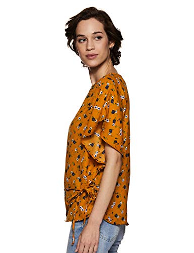 Image of ABOF Womens Western Solid Regularfit Top (BOA17AWWWTP1130802 Mustard M)