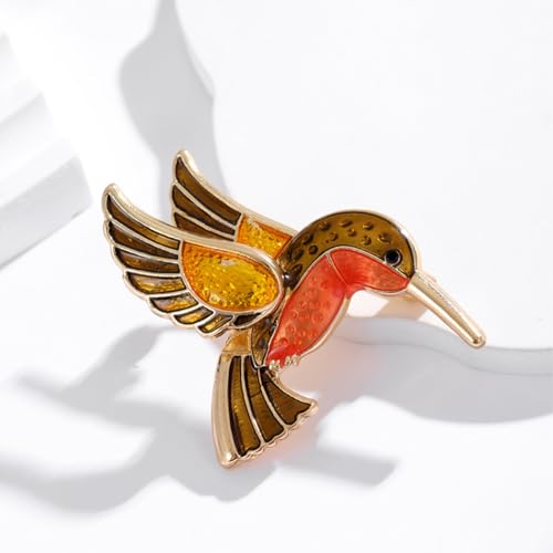Image of Enamel Bird Brooch for Women Rhinestones Owl /Hummingbird /Eagle /Toucan Lapel Pin Cute Bird Brooches Jewelry Gifts for Mom Wife