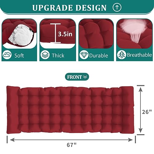 Image of UDPATIO Oversized Zero Gravity Chair Patio Reclining Chairs with Cushion | 33In Set of 2 Outdoor Folding Recliner with Pillows,Cup Holder, Foot Rest, Detachable Pad, Locking Burgundy-xxl