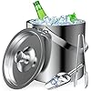 FiveHome 2L EiswÃ¼rfelbehÃ¤lter Edelstahl, Edelstahl EiskÃ¼bel mit Eiszange und Schaufel, Doppelwandiger Isolierter WeinkÃ¼hler SektkÃ¼hler Edelstahl Ideal zum KÃ¼hlen von Bier Champagner Wein