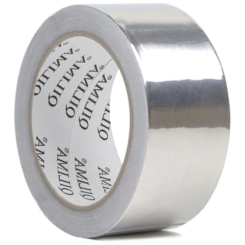 QILIMA Aluminum Foil Tape, Professional Adhesive Aluminum Foil Tape for HVAC Pipe, Aluminum Repair Air Duct Tape - 2 Inch by 66 Feet (22 Yards) Cover