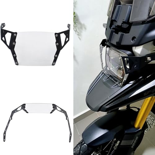 Midimttop Headlight Grill Cover compatible with Su-zu&ki V-Strom 1050XT/ 1050A Headlight Grille Guards for V-Strom 1050 XT Black Clear Headlamp Covers 2019 2020 2021 2022 2023 2024 (Acrylic-Clear)