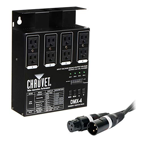 15 Best DMX Dimmer Packs for Halloween: Create Spooky Light Shows With Ease 7 CHAUVET DJ DMX-4LED 4-Channel Dimmer Pack with 50' DMX Cable,