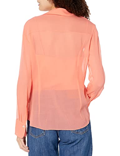Vince Women's Sheer Crinkle Long Sleeve Shirt2