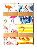 Oldehall Paquete variado multicolor de cuatro – Toallas de cocina de flamencos vibrantes y coloridos para uso diario y decoración del hogar Phx/Nápoles/San Tropez/Orgullo (4 unidades, amarillo, azul,