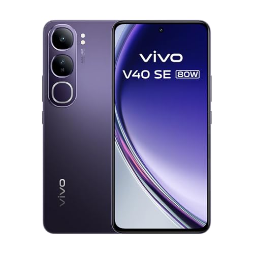 VIVO V40 SE 5G 80W Smartphone,Teléfono móvil 8GB+256GB – Pantalla AMOLED 6.67″ 120Hz, Cámara 50MP, Batería 5000mAh, Android 14, Negro（Sin Cargador）