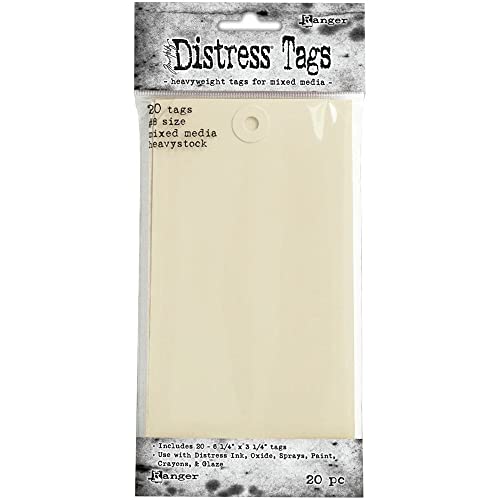 Ranger Mixed Media Tags, Beige, Pack of 20 (TDA53828)