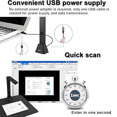 A2/A3 Large Format Camera Scanner Document Scanner - USB Document Camera, Book Scanner | Automatic Page Correction, OCR in 130+ Languages, LED Light, Ideal for Archiving, School & Office