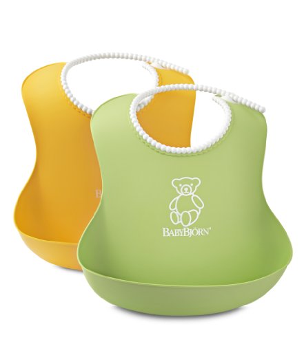Image of BABYBJORN Soft Bib - Green/Yellow 2 Pack